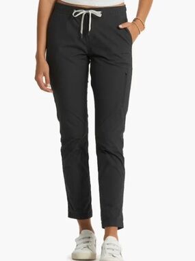 Vuori Black Cropped Ripstop Drawstring Pants